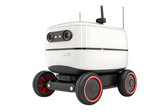 Delivery robot 3d illustration isolated on white or transparent background