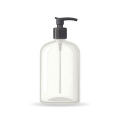 Clear Empty Pump Bottle Mockup for Cosmetic, Skincare, or Liquid Soap Packaging Design