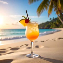 Tropical cocktail on a beach
