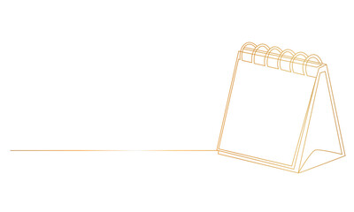One Continuous Line Drawing of Calendar. Single Line Vector Illustration