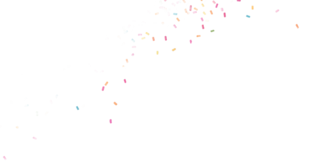 Colorful sprinkles scattered on white background, perfect for bakery, party, and celebration designs.