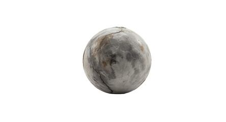 Naklejka premium Cracked Orb, Textured Sphere, Abstract Grey and White Ball, Studio Shot, Minimalist Design Element