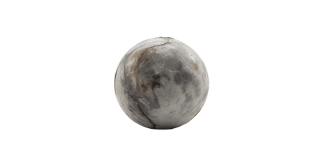 Cracked Orb, Textured Sphere, Abstract Grey and White Ball, Studio Shot, Minimalist Design Element