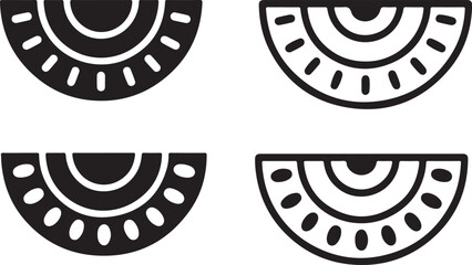 Minimalist Black and White Fan Control Dial Icons Set