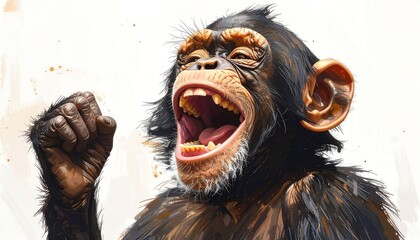 Chimpanzee Joyful Expression