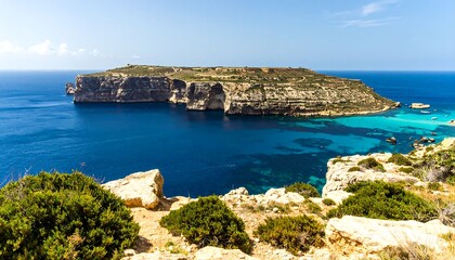 Fototapeta premium Panoramic view of a Mediterranean island
