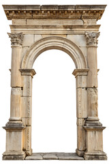 Obraz premium Classic antique gate with pillars isolated white or transparent backgroun