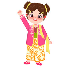 Illustration of Characters in Traditional Clothing