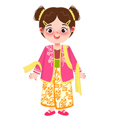 Illustration of Characters in Traditional Clothing