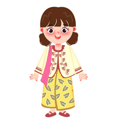 Illustration of Characters in Traditional Clothing