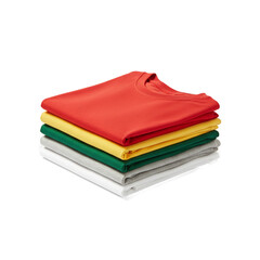 stack of t shirt isolated on white