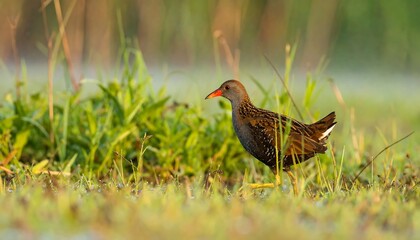 Bird in grassy marsh