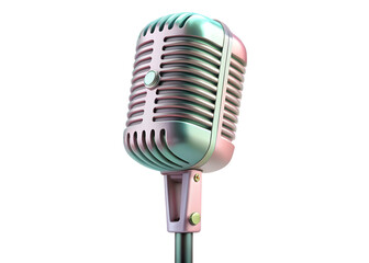 Fototapeta premium pastle color retro microphone png image on transparent background