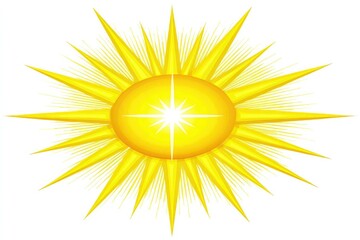 Radiant yellow sunburst emblem