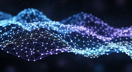 Abstract network connections and data visualization of digital information, technology concept background