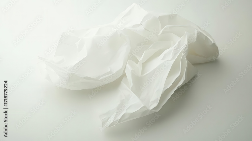 Poster observe paper texture wrinkles and white paper texture background on a plain white surface.