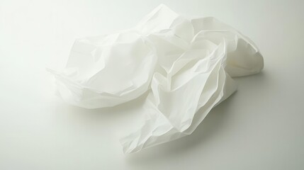 Observe Paper Texture Wrinkles and White Paper Texture Background on a Plain White Surface.
