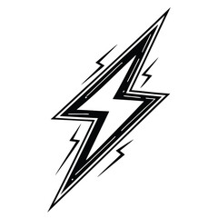 Lightning bolt silhouette vector illustration.
