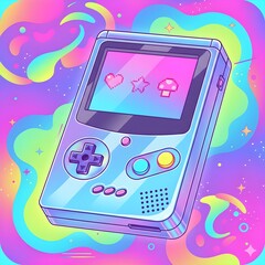 Retro Pixel Handheld Game Console &ndash; Y2K Style Vector