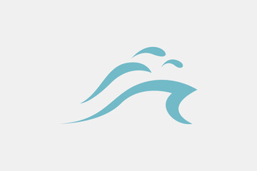 Luxury blue modern ocean waves logo