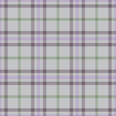 Seamless lilac color check pattern. Repeating patern plaid. Checkered design for prints. Repeated tartan fabric. Vector scottish fabriс. Ekose texture. Madras flannel. Checker line. Stripe gingham
