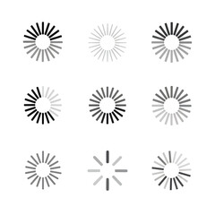 Vector illustration of illustration of set of loading indicators