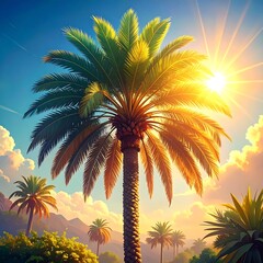 Tropical Palm Sunset