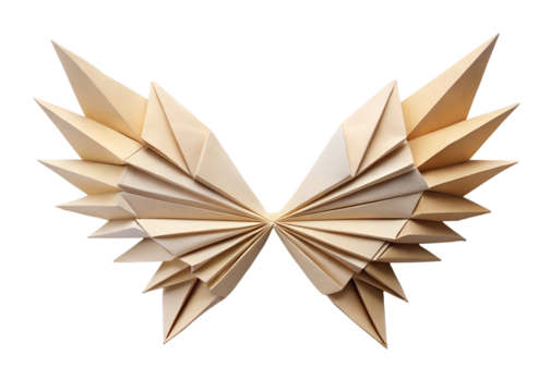 paper origami wings png image on transparent background