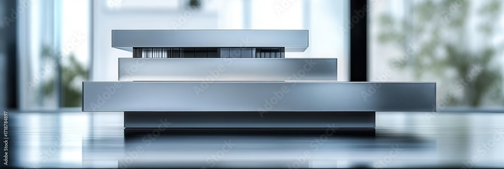 Poster abstract architecture model shines with interior design, minimal geometric design