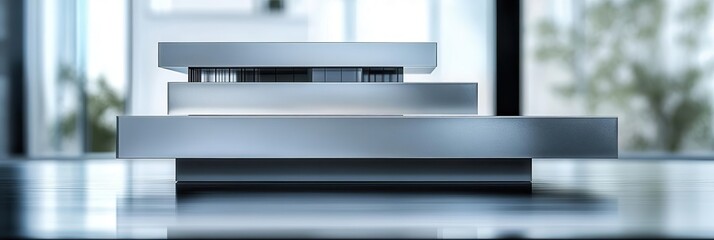 Abstract architecture model shines With interior design, minimal geometric design