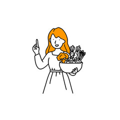 woman is explaining about diet