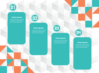 Modern infographic design with bright and dynamic geometric elements. Each slide features information in a minimalist style, utilizing vibrant orange, blue, and green colors to capture attention. 2