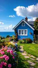 Colorful cottage by the sea