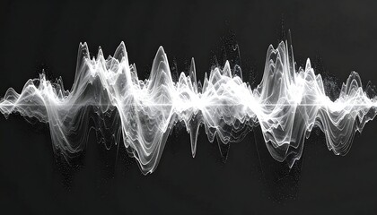 Abstract white wave form on black
