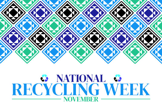 National recycling week november banner template with diamond pattern design
