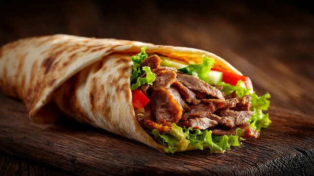 Breast beef kebab with vegetables