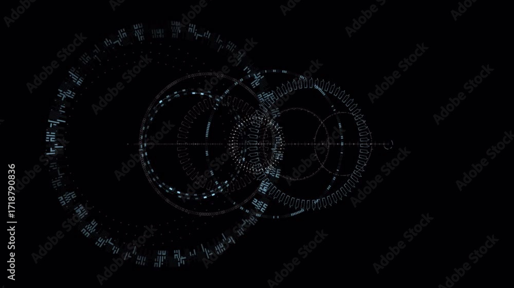 Aufkleber abstract digital animation of a futuristic technology interface with glowing elements.