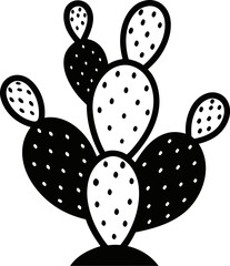 Elegant Prickly Pear Plant Vector Illustration Clean