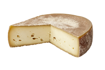 Whole and sliced brie cheese isolated on transparent background. Piece of delicious cheese isolated on white background.