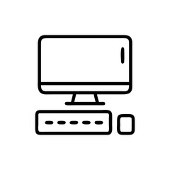Vector art of computer icon, representing desktop and technology
