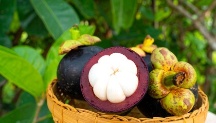 Mangosteen in a basket