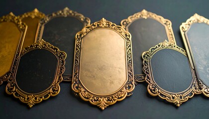 Ornate gold-toned plaques