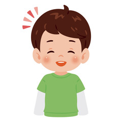 笑顔の男の子の上半身イラスト／An illustration of a smiling boy's upper body