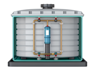 Septic tank isolated on transparent background, top view