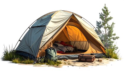 Camping tent in forest