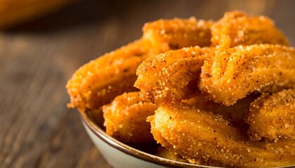 Golden fried pastries in bowl