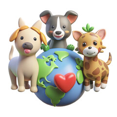 World animals day icon