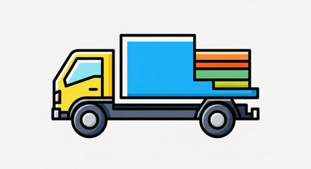 Delivery truck vector illustration for logistics and transportation design projects and commercial use needs