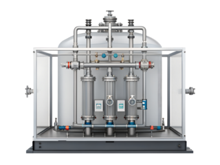 Industrial water filtration system isolated on white isolated on transparent background