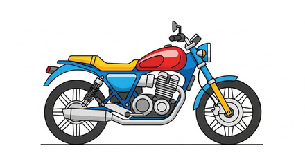 Obraz premium Illustration of a classic motorcycle motorbike vintage vehicle transportation design for print and web use